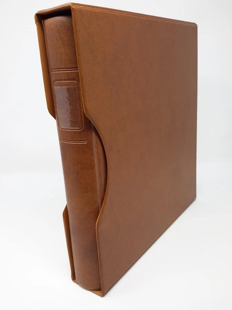 LINDNER Ringbinder 1124 mit Kassette hellbraun gebraucht (Z477)