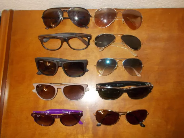 RAY BAN SUNGLASSES Mixed Lot of 10 Authentic Damaged Sunglasses $69.99 ...