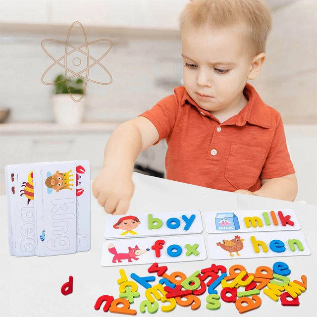 Puzzle en Bois Alphabet, Alphabet Jouet,Jouets Éducatifs, ABC Alphabet, Puzzle en Bois Tridimensionnel 3D, Blocs en Forme de Lettres - Jeux - Jouets