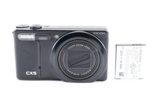 Ricoh CX5 10MP Compact Digital Camera Black [Excellent++] From Japan E1065