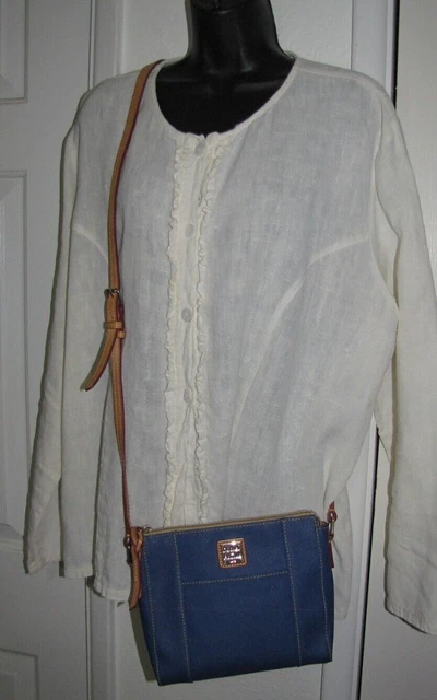 Dooney & Bourke Pebble Leather bag Lexington Cross body small Purse Marine Blue
