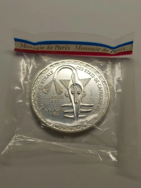 Monnaie États D'Afrique De L'Ouest 5000 Francs 1982 ESSAI Argent - Scellée Monnaie De Paris, FDC (25g, 37mm, 1700 Ex.)