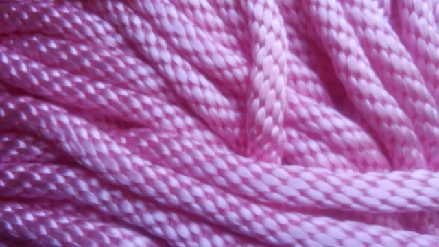 1/2" x 145 ft. Solid Braid MFP Rope Hank. Light Pink. Made in USA 2