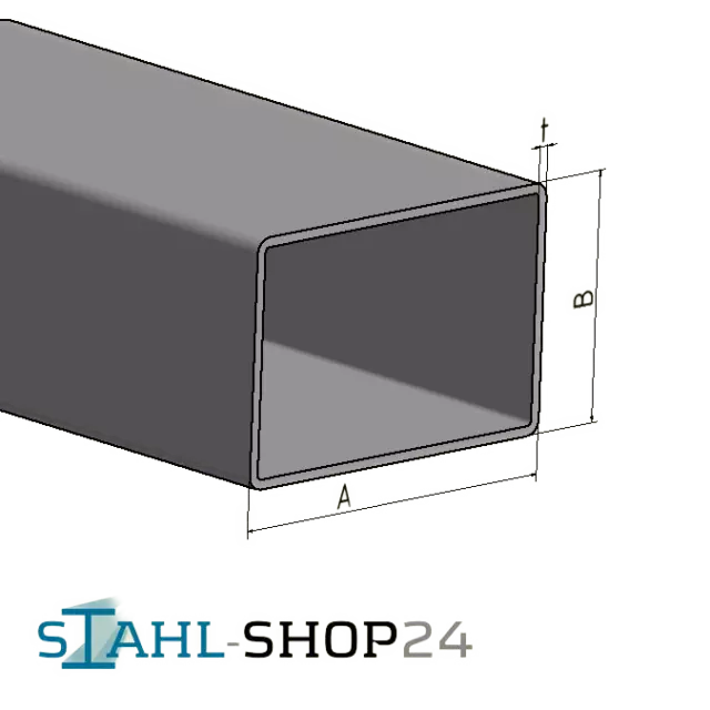 STAHL-SHOP24 Rechteckrohr Stahlrohr Hohlprofil Profilrohr Vierkantrohr Stahlrohr 2