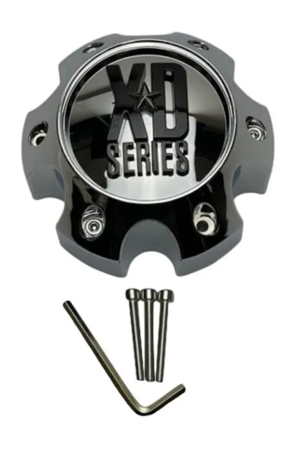 KMC XD Series Chrome 6 Lug Wheel Center Cap W/Screws 1079L145 S708-06