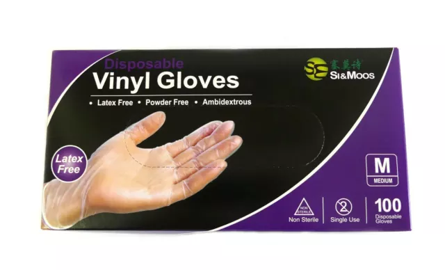 PACK 2 CAJAS X GUANTES DE VINILO  DESECHABLES - Talla M - Caja 100 unidades