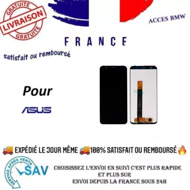 Écran Tactile + Cadre Pour ASUS Zenfone Max Plus M1 ZB555KL X00PD - Neuf, Noir