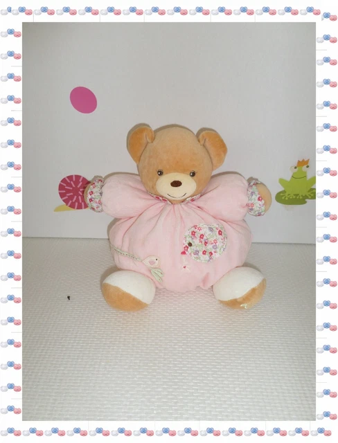 § - Doudou Boule Ours Rose Blanc Beige Oiseaux Liberty Fleurs  Kaloo