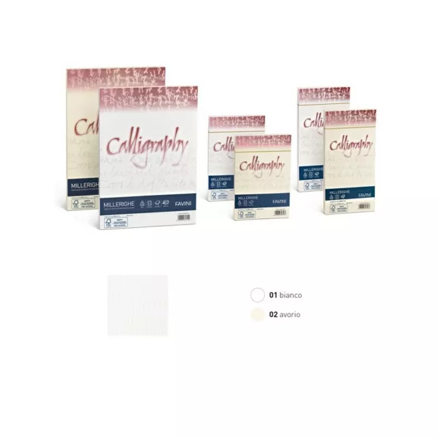 Carta Calligraphy Millerighe FAVINI - AVORIO - 50 Fg. - A4 - 100 gr. - A69Q224