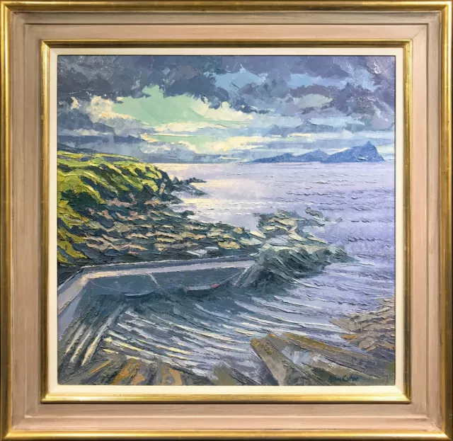 Alan Algodón - Original Pintura Al Óleo - Dooneen Muelle Co Kerry, Irlanda