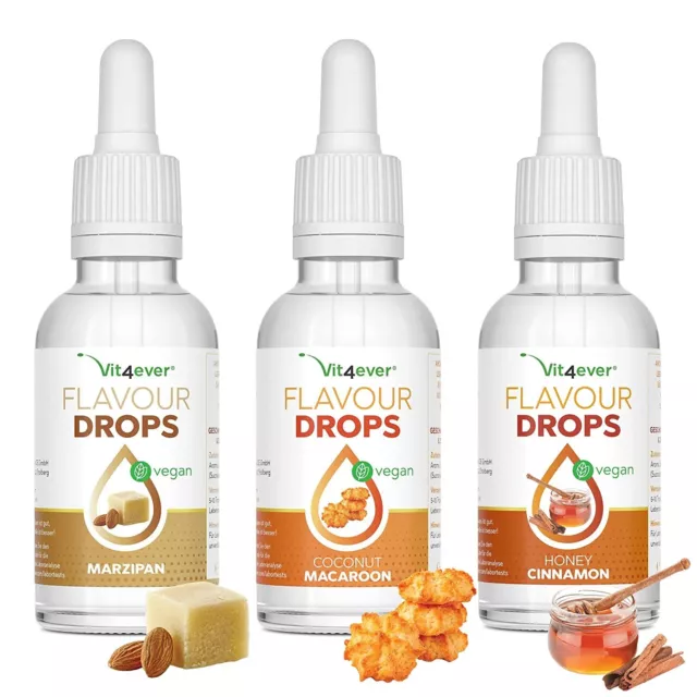 Flavour Drops - 3x 50 ml / 100% vegan o. Kalorien - Aroma-Tropfen (W. Dream 1)