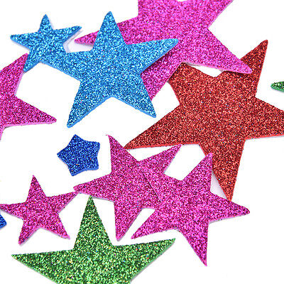 50 pegatinas de espuma adhesiva estrella brillante 3D tarjetas artesanales álbum de recortes hogar diciembre*S0