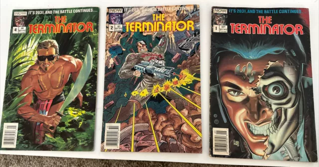 The Terminator #1, #2, and #4 Comic Book Bundle Lot 80s 1988 NOW Comics