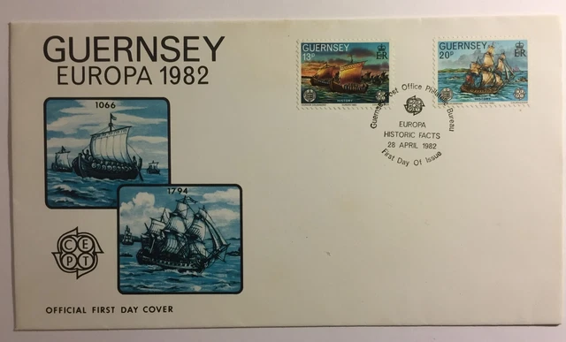 Guernsey QEII 1982 Europa FDC Guernsey Europa - Unaddressed