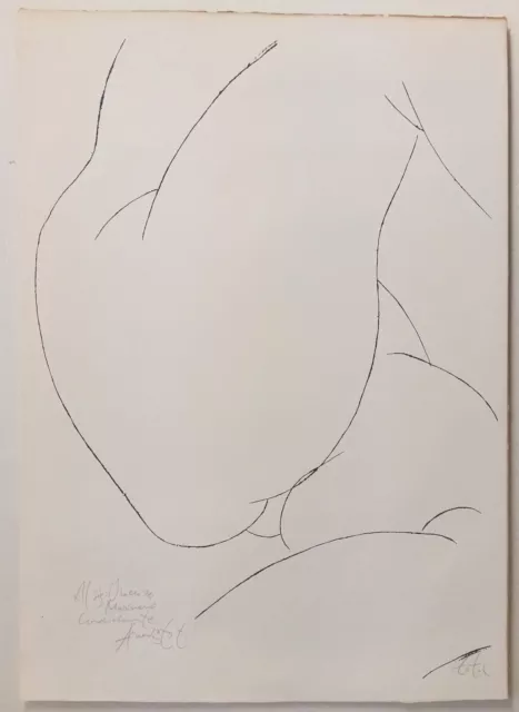 Amerigo Tot Disegno Nudo femminile 1976 Firmato 70x50 cm