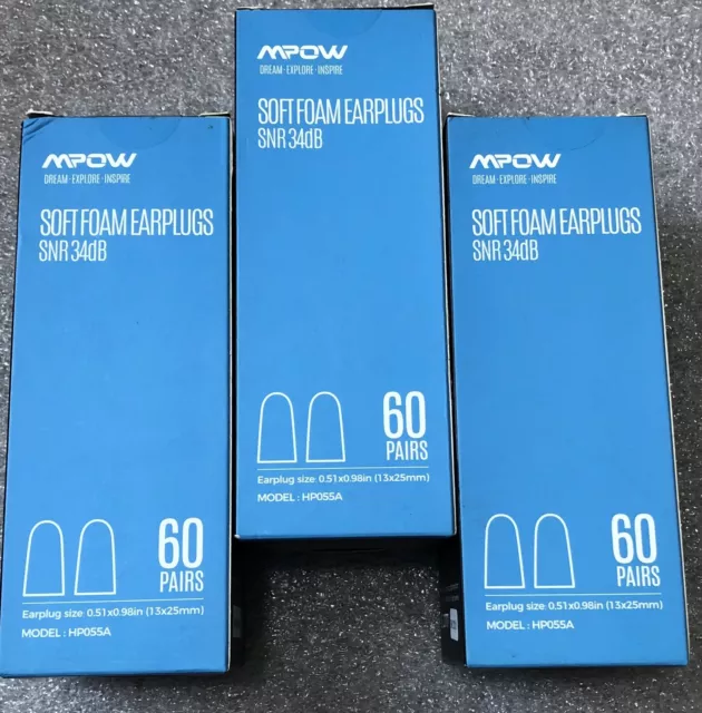 FOAM EARPLUGS ULTRA Soft 60 Pairs With Keyring Case 38dB SNR Teal