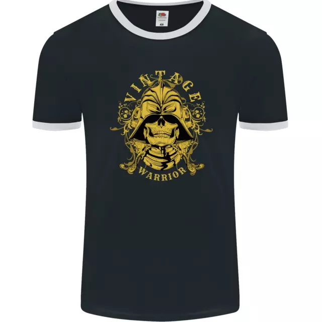 T-shirt vintage Warrior Samurai Bushido MMA teschio uomo fotoL