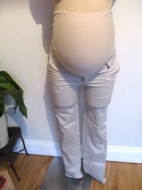 H&M Mama Maternity Stone Over Bump Slim Leg Chino Trousers Size 6