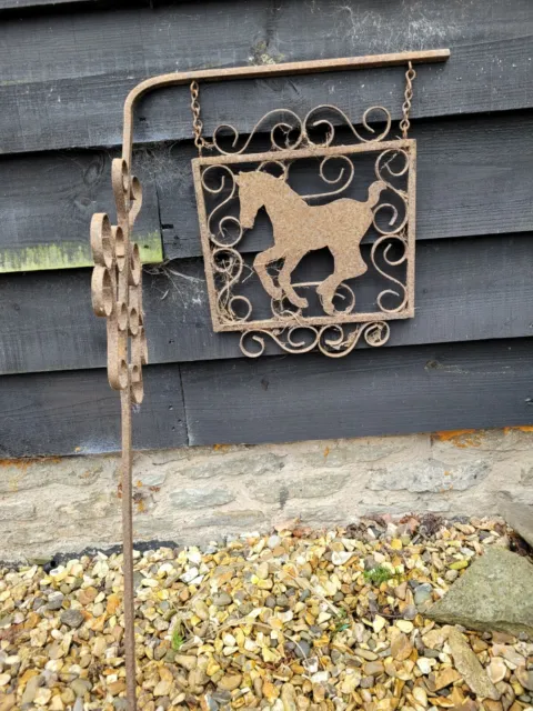 Barn Fresh Wrought Iron Blacksmith Or Stable Sign Horse Equestrian