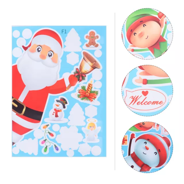 8 Pcs Autocollant Mural De Décoration Noël Refrigerateurs Réfrigérateurs