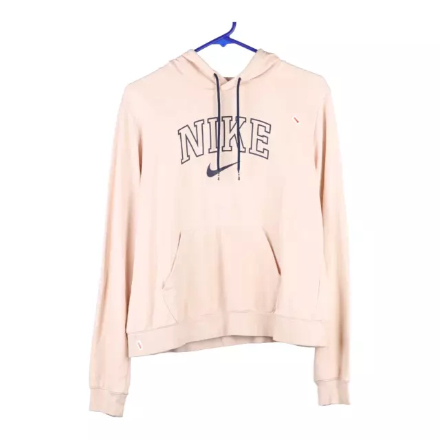 Nike Spellout Hoodie - Large Pink Cotton Blend