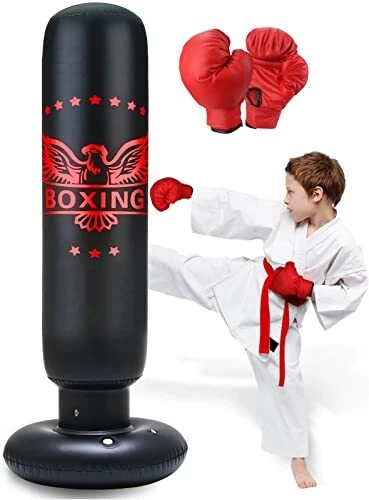 Inflatable Punching Bag for 63 inch Freestanding Boxing Punching Bag for with...