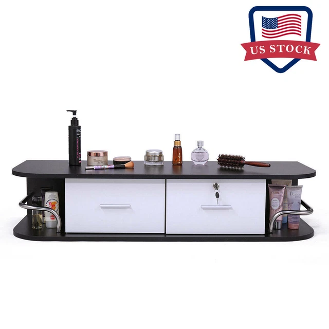 White Locking Wall Mount Styling Station Barber Beauty Spa Salon Equipment White Locking Wall Mount Styling Station Barber Beauty Spa Salon Equipment