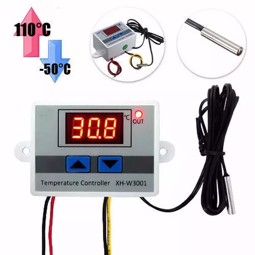 XH-W3001 Temperaturregler mit Probe Steuerung Schalter 220V Digitaler Thermostat