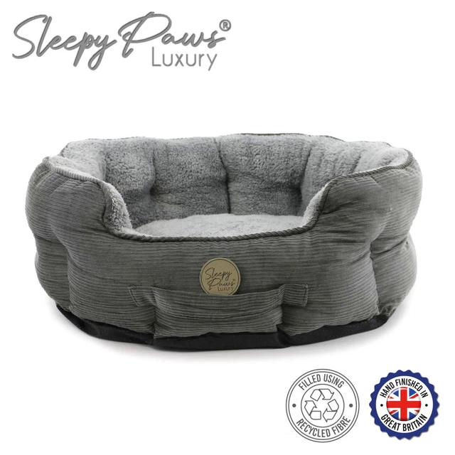 Ancol Sleepy Paws Oval Dog Bed Grey 60cm x 60cm, Size Medium, Pets 560795