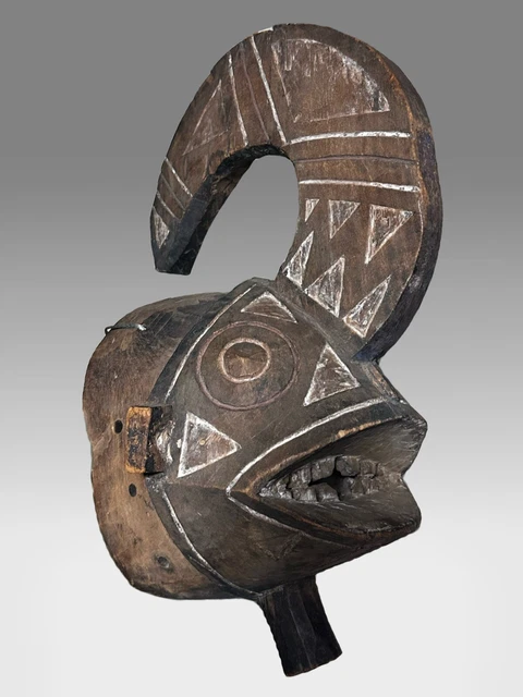African Winiama Tribal Animal Mask Burkina Faso AUTHENTIC AND OLD 17” x 7”
