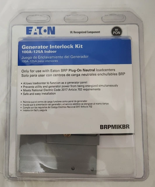 Eaton BRPMIKBR Mechanical Interlock Kit, for BR Load Centers, 125A