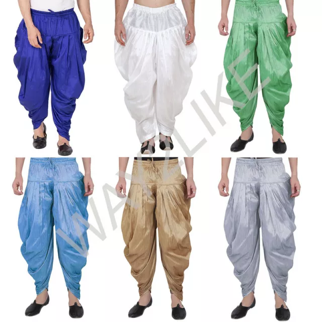 Patiala Salwar Pants Dupion Silk For Men Handmade Festival Occasion Party Wear
