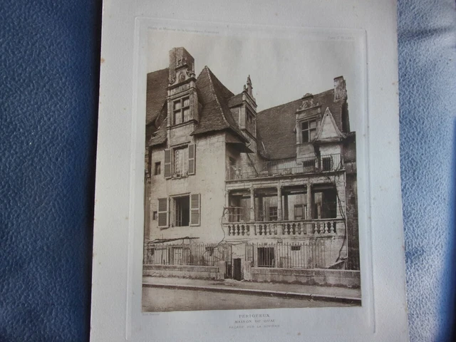 Planche 1910 PERIGUEUX MAISON DU QUAI FACADE SUR LA RIVIERE HOTELS ET MAISONS