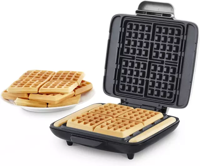 3-in-1 Sandwich Maker with Removable Plates, Decen Waffle Maker and Panini Press Grill, 1200W, Black