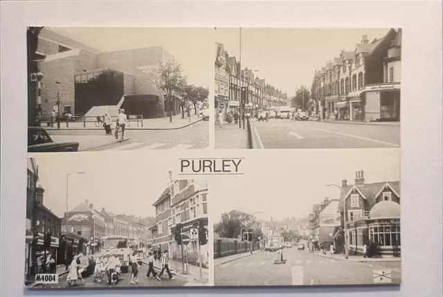 Purley Postcard C1970 Nr Croydon Nostalgic Multi View Baths High St Surrey