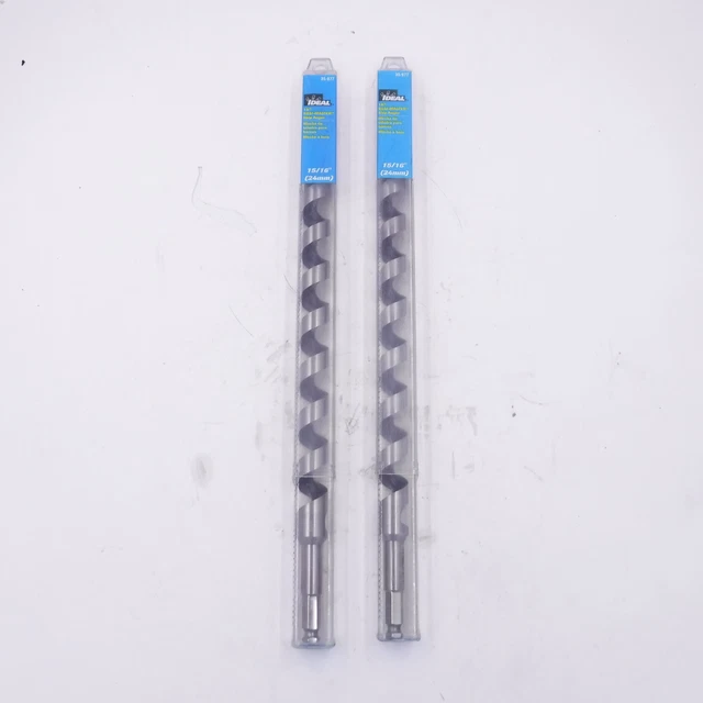 2 Pack Ideal 35-977 RESI-MASTER Heavy Duty 18" Long Ship Auger Bit 15/16"