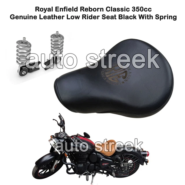 Antique Brown Genuine Leather Low Rider Seat – Fits Royal Enfield Classic Reborn 350 (2022-2025)