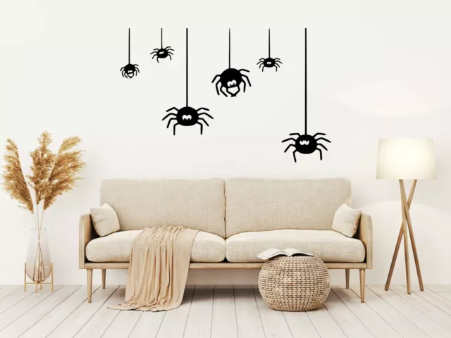 Hanging Spiders Wall Sticker Vinyl Decal Window Car Party Vinyl Kids Animals DIY