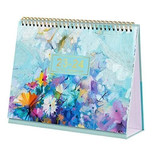 JOT 2024 MONTHLY Small Standing Flip Spiral Stand Up Desk Calendar 6x6