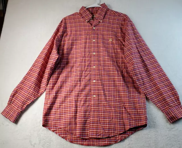 Brooks Brothers Button Up Shirt Men Size Medium Multi Plaid Long Sleeve Collared