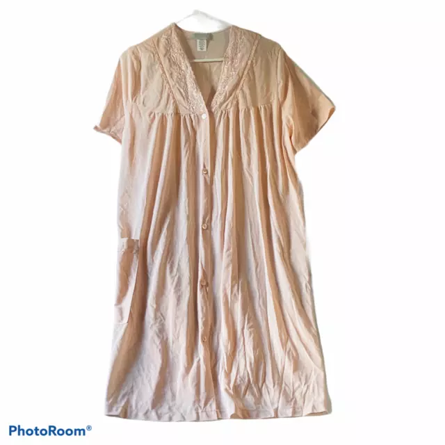 #3245 VINTAGE WOMENS light pink robe SIZE L $12.38 - PicClick