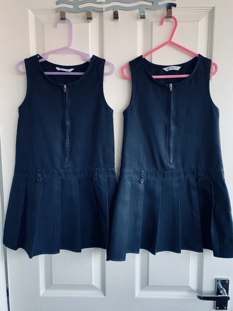 Girls Dress x2 bundle 5-6 years navy blue uniform pinafore school summer.