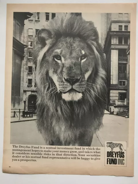 1967 Dreyfus Mutual Fund With Lion,  Kaywoodie Pipes Vintage Print Ads