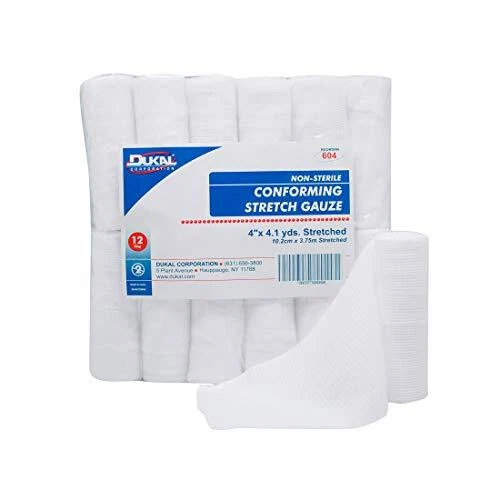 604 Conforming Stretch Gauze, Non-Sterile, 4" Width x 4.1 yard Length, Pack
