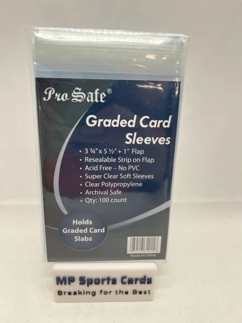 (1) Pro Safe Graded Card Sleeves 100ct Free Shipping!