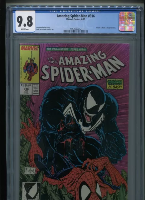 Amazing Spider-Man #316 (1989) CGC 9.8 [WHITE] Venom! Todd McFARLANE!