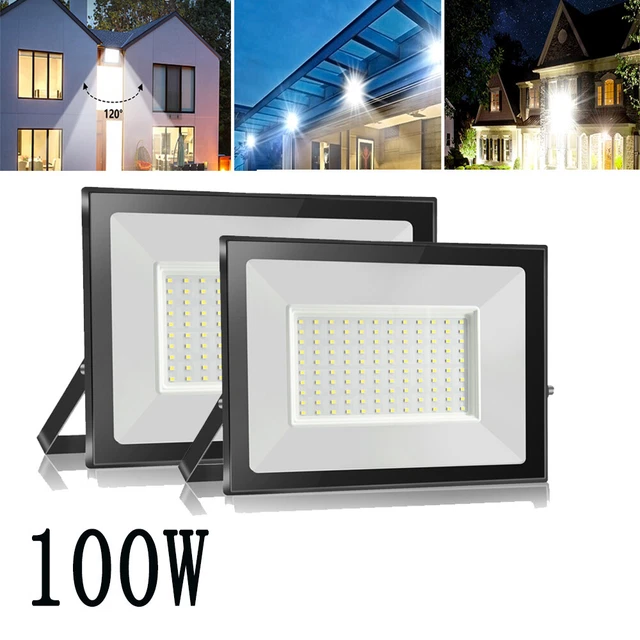 2x LED Fluter 100W Flutlicht Strahler Scheinwerfer Außen Baustrahler Kaltweiß DE