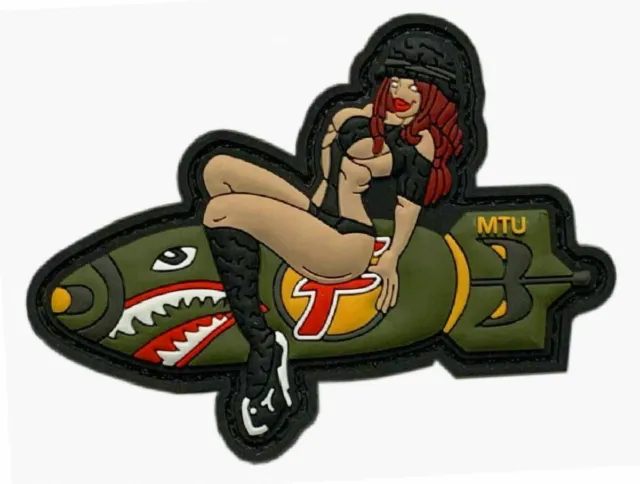 Pin Up Girl Dropping F Bomb Patch [3D-PVC Rubber -Hook Fastener -P10]
