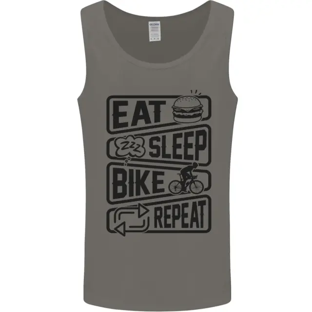 Cycling Eat Sleep Bike Repeat Funny Bicycle Mens Vest Tank Top