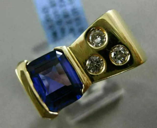 Men's Wedding Attractive Ring 14K Yellow Gold Plated 2.51 Ct Simulated Sapphire